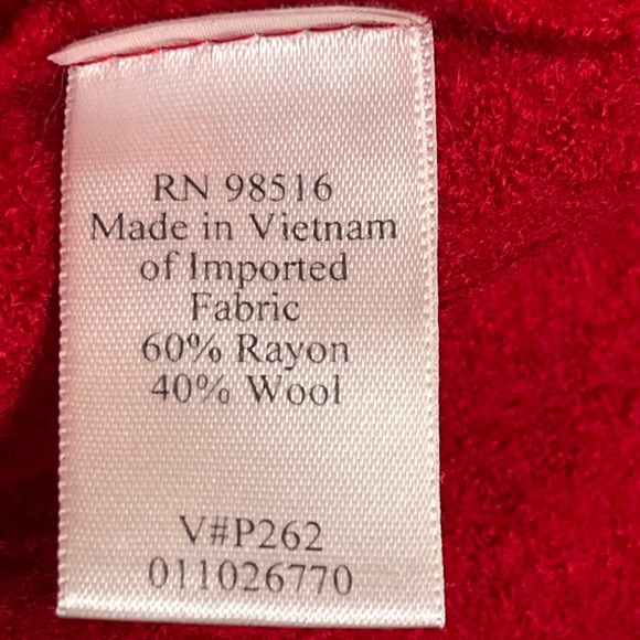 Coldwater Creek Red Wool Blend Stand Collar Jacket L Classic - Picture 6 of 14